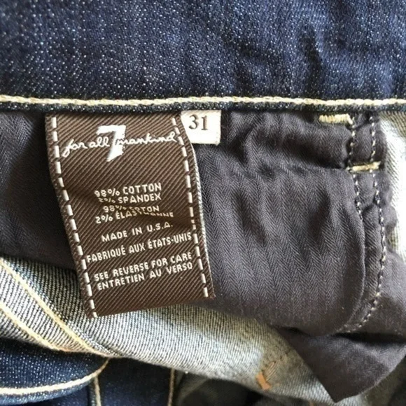 7 For All Mankind Blue Denim Mid Rise Bootcut 31 - Picture 9 of 10